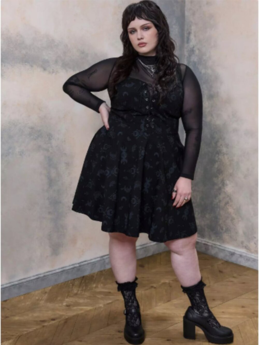 NWT Torrid Nightfall Corset Sweetheart Neckline Mini Dress 3X Whimsigoth